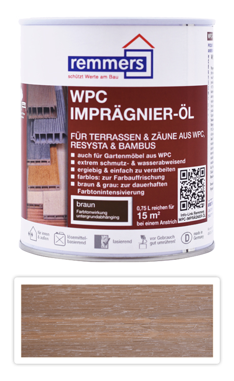 REMMERS WPC Imprägnier Öl - impregnační olej na WPC 0.75 l Hnědá Remmers