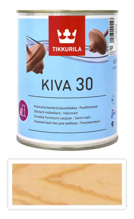 TIKKURILA Kiva 30 - vodou ředitelný lak 0.9 l Bezbarvý polomatný TIKKURILA