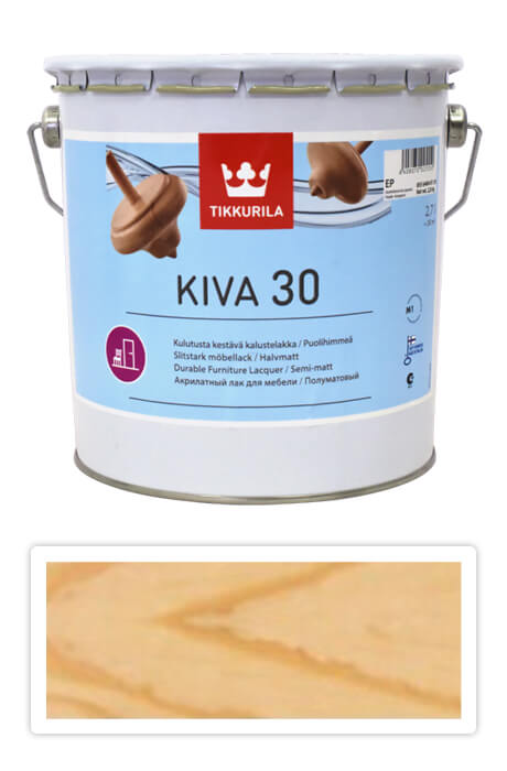 TIKKURILA Kiva 30 - vodou ředitelný lak 2.7 l Bezbarvý polomatný TIKKURILA