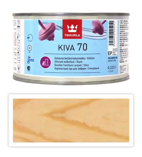 TIKKURILA Kiva 70 - vodou ředitelný lak 0.225 l Bezbarvý lesklý TIKKURILA