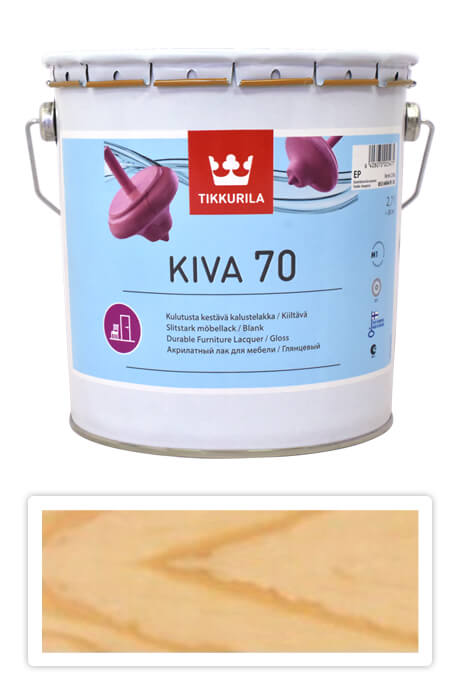 TIKKURILA Kiva 70 - vodou ředitelný lak 2.7 l Bezbarvý lesklý TIKKURILA