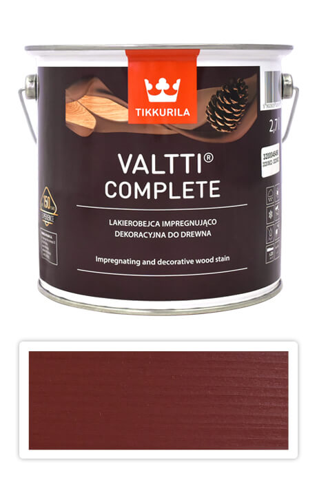 TIKKURILA Valtti Complete - matná tenkovrstvá lazura s ochranou proti UV záření 2.7 l Varvikko 5058 TIKKURILA