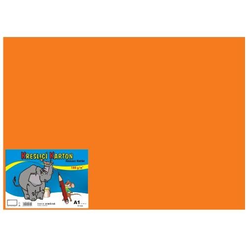 Kreslící karton barevný A1 10ks 180g oranžový Papermax-cz