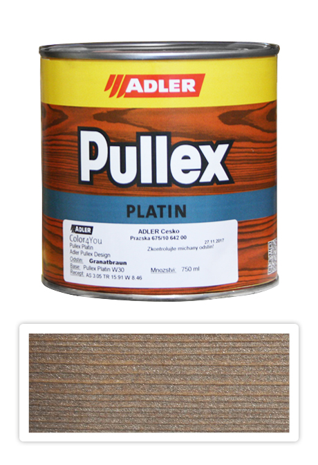 ADLER Pullex Platin 750ml W30 Granatbraun - lazura na dřevo granátově hnědá ADLER