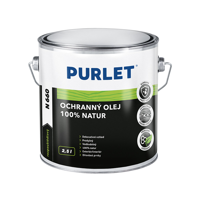 PURLET N660 Ochr. olej na dřevo 100% natur 2