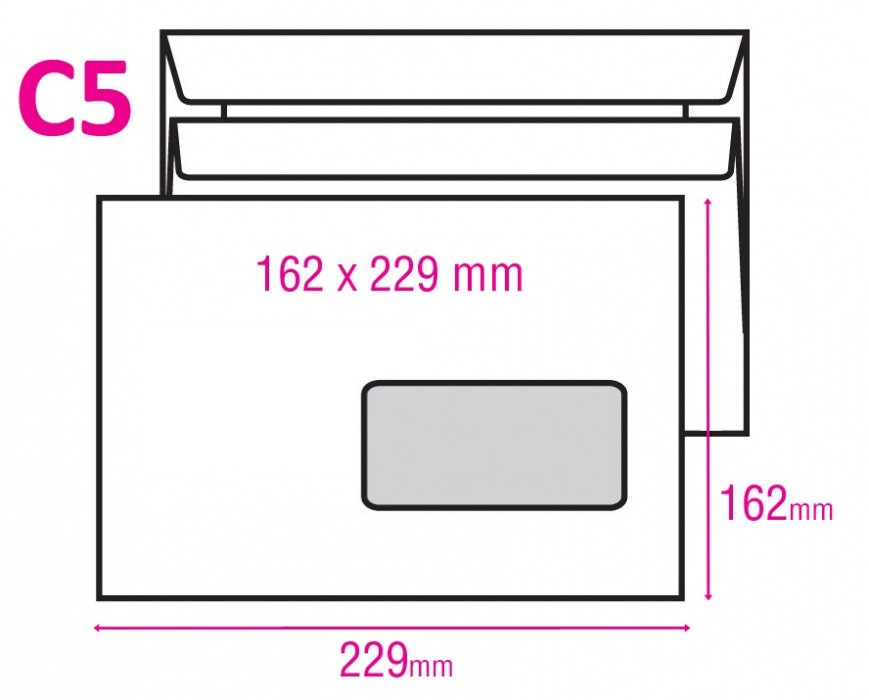 Obálka  s oknem C5 bílá samolepicí 1 ks K-C5/80FRSX/P Papermax-cz