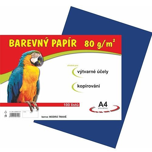 Papír barevný A4 100ks 80g tmavě modrý Papermax-cz