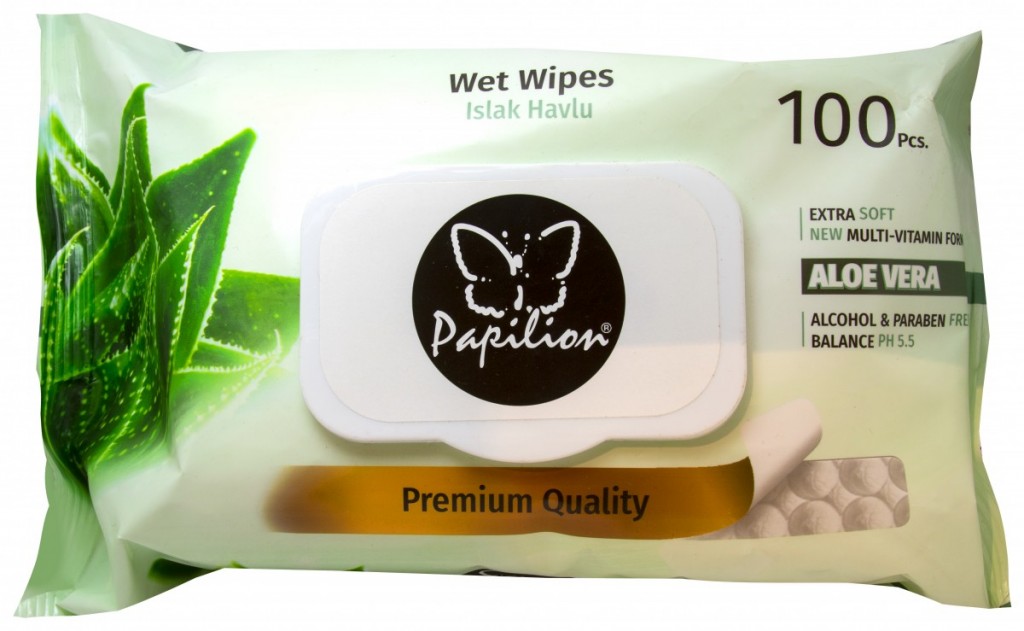 Ubrousky vlhčené 100ks Papilion Aloe Vera Papermax-cz