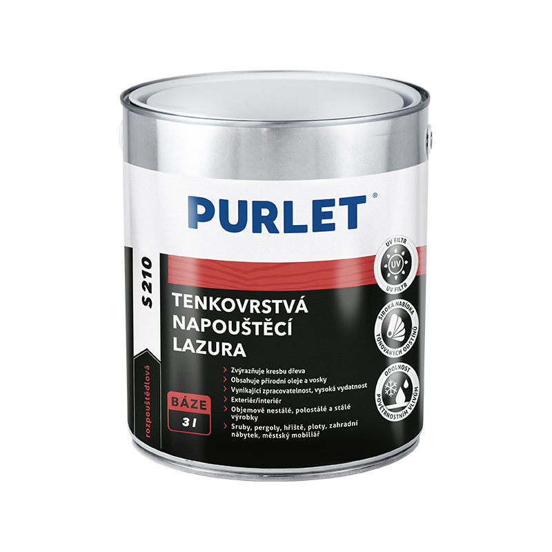 PURLET S210 tenkovrstvá lazura na dřevo 750ml Distrimo-cz