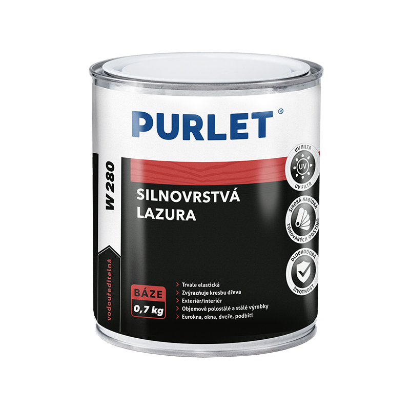 PURLET W280 silnovrstvá lazura na dřevo 4kg Distrimo-cz