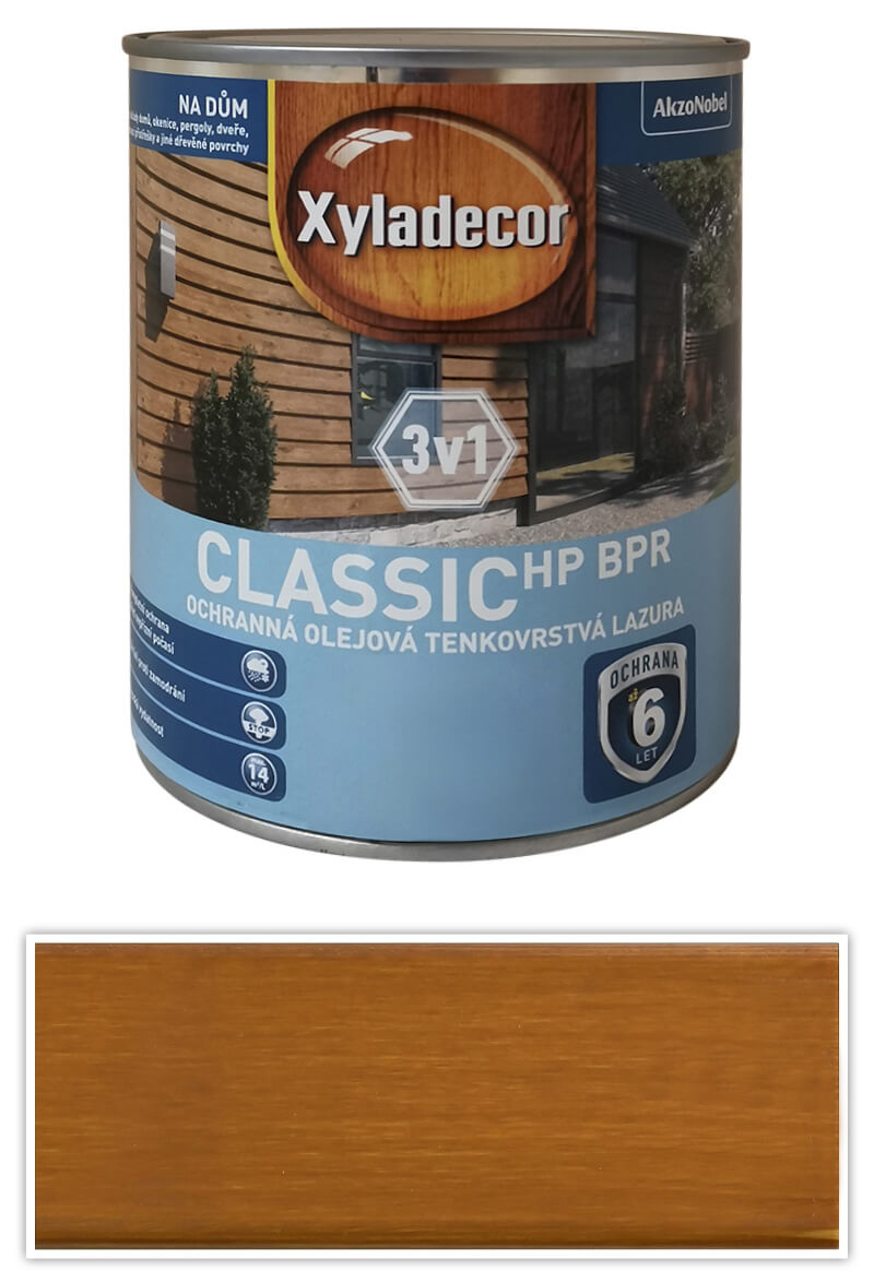 XYLADECOR Classic HP BPR 3v1 - ochranná olejová tenkovrstvá lazura na dřevo 0.75 l Pinie XYLADECOR