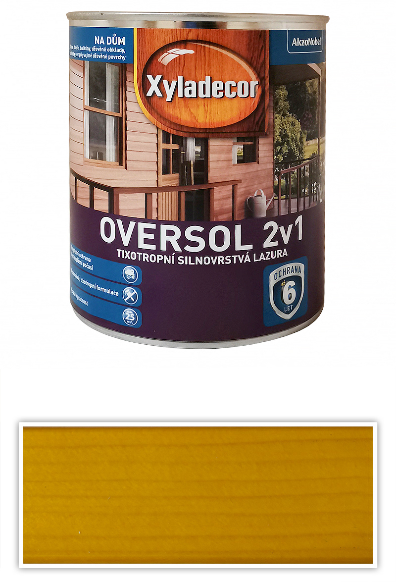 XYLADECOR Oversol 2v1 - tixotropní silnovrstvá lazura na dřevo 0.75 l Přírodní dřevo XYLADECOR