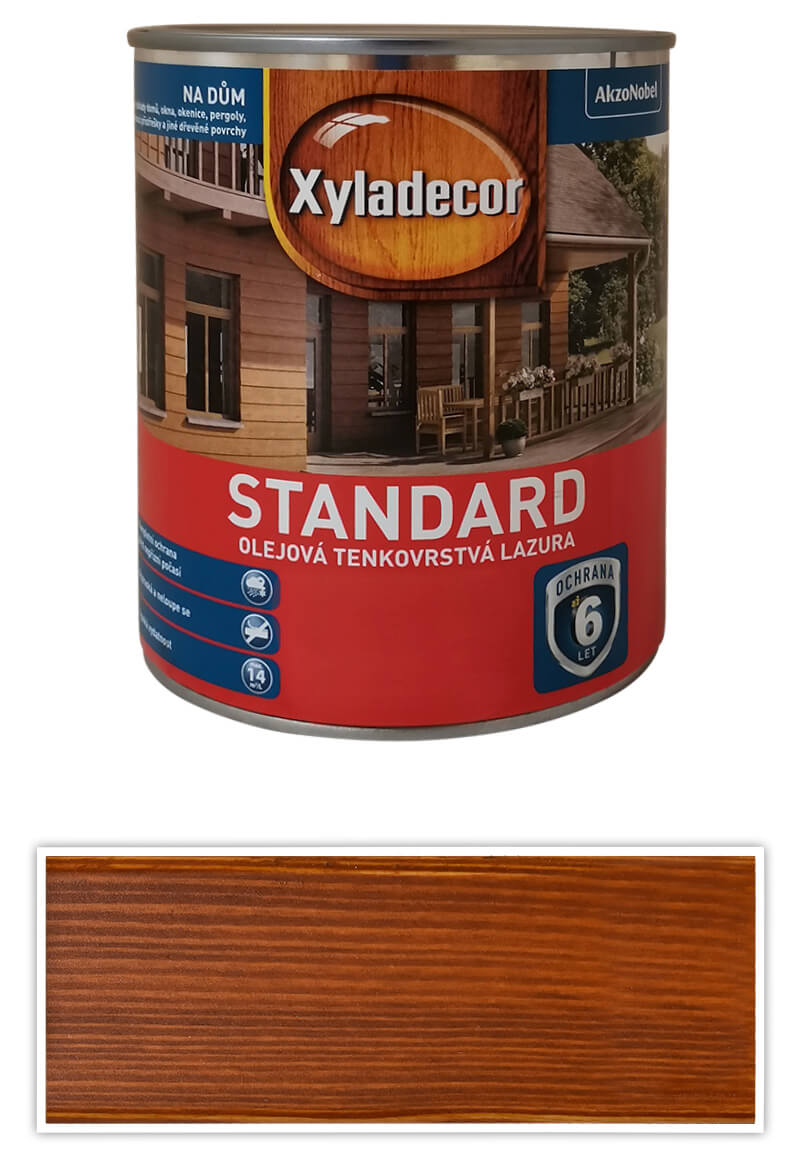 XYLADECOR Standard - olejová tenkovrstvá lazura na dřevo 0.75 l Indický teak XYLADECOR