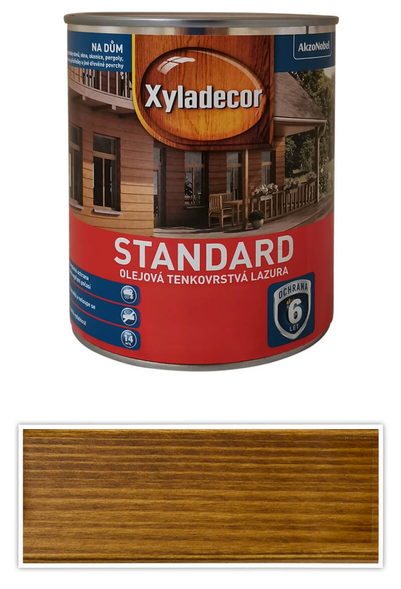 XYLADECOR Standard - olejová tenkovrstvá lazura na dřevo 0.75 l Kaštan XYLADECOR