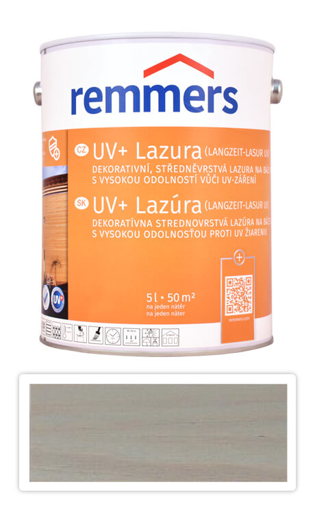 REMMERS UV+ Lazura - dekorativní lazura na dřevo 5 l Stříbrnošedá Remmers