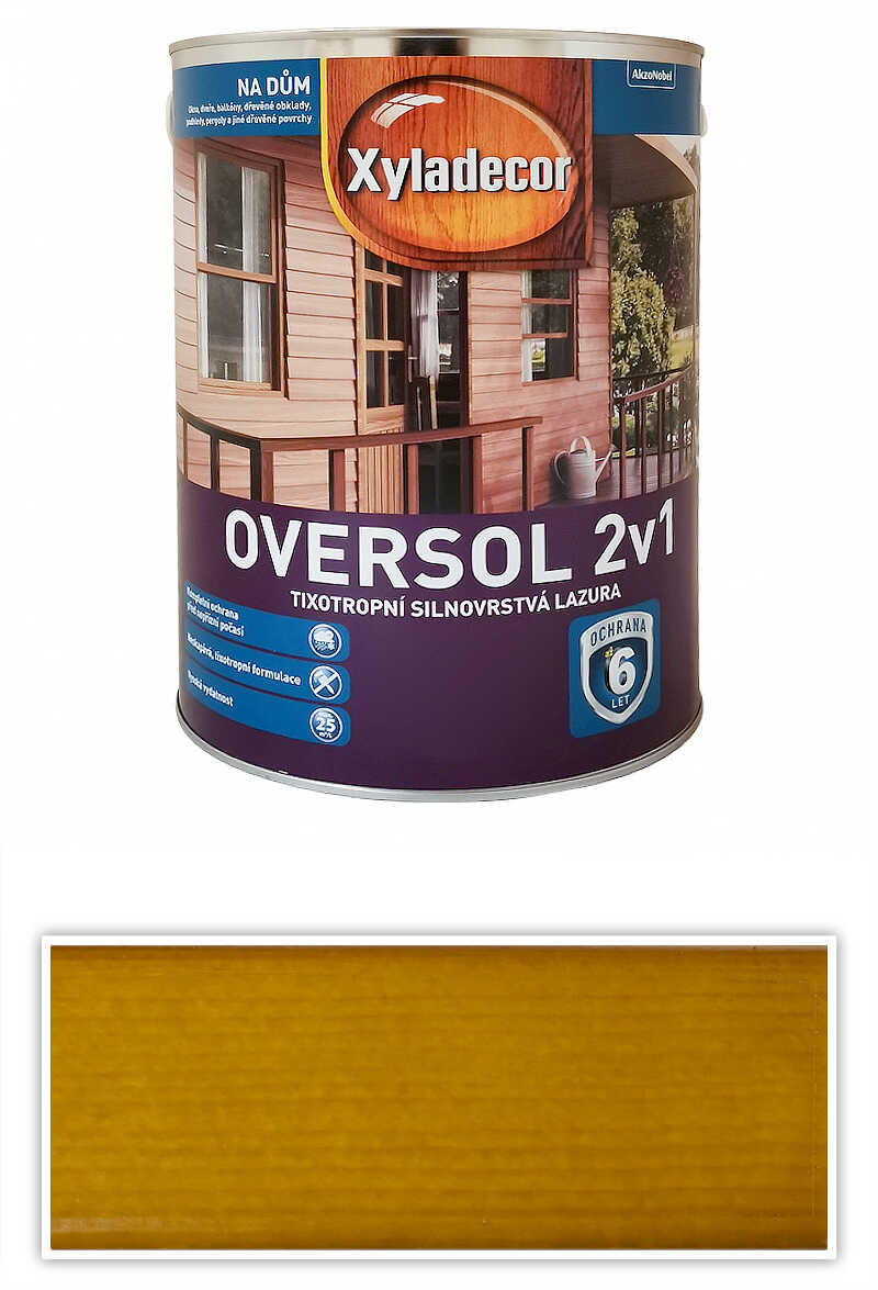 XYLADECOR Oversol 2v1 - tixotropní silnovrstvá lazura na dřevo 5 l Jilm polní XYLADECOR