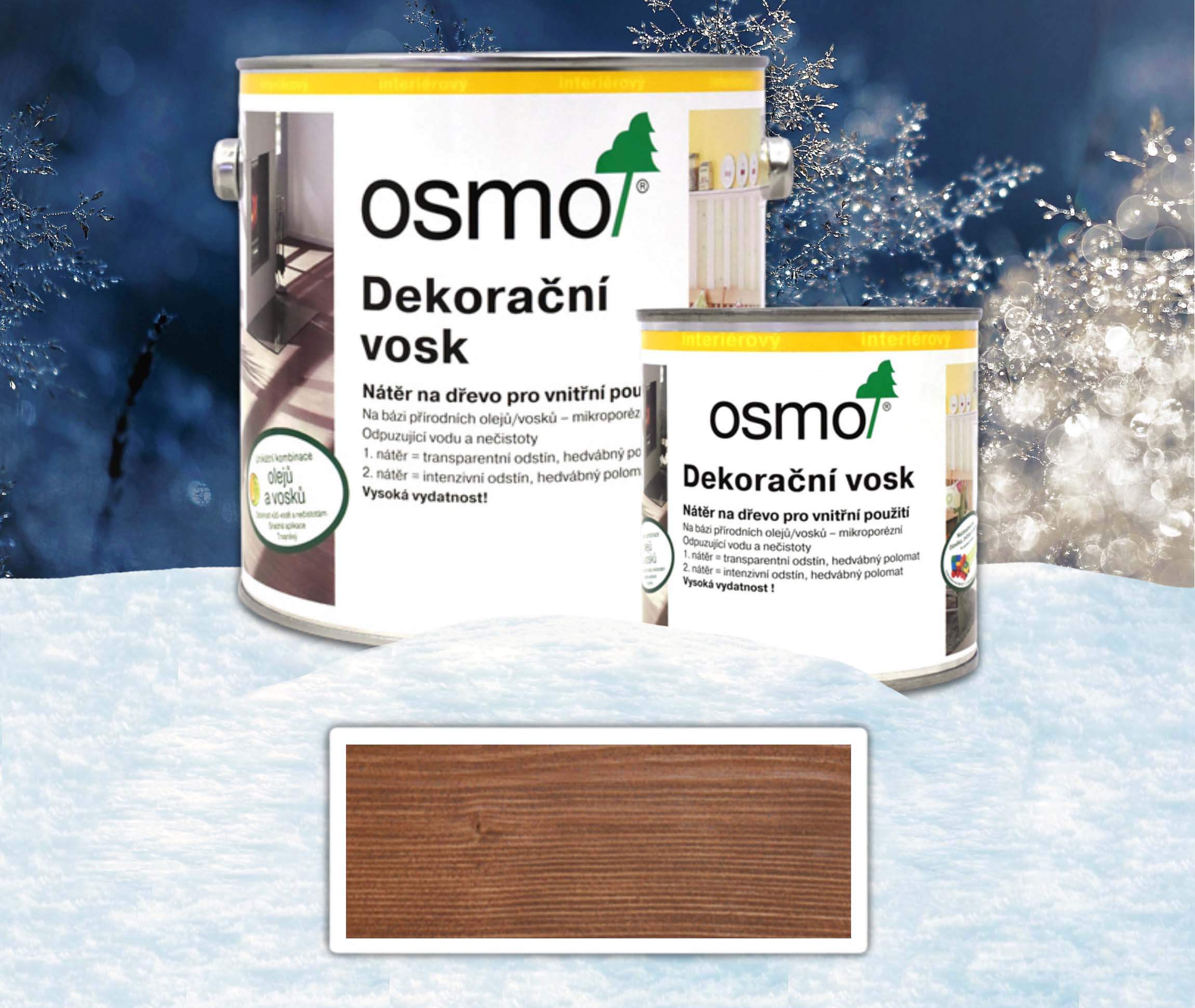 OSMO sada - dekorační vosk transparentní 0.75 l Ořech 3166 + 0.375 l ZDARMA OSMO