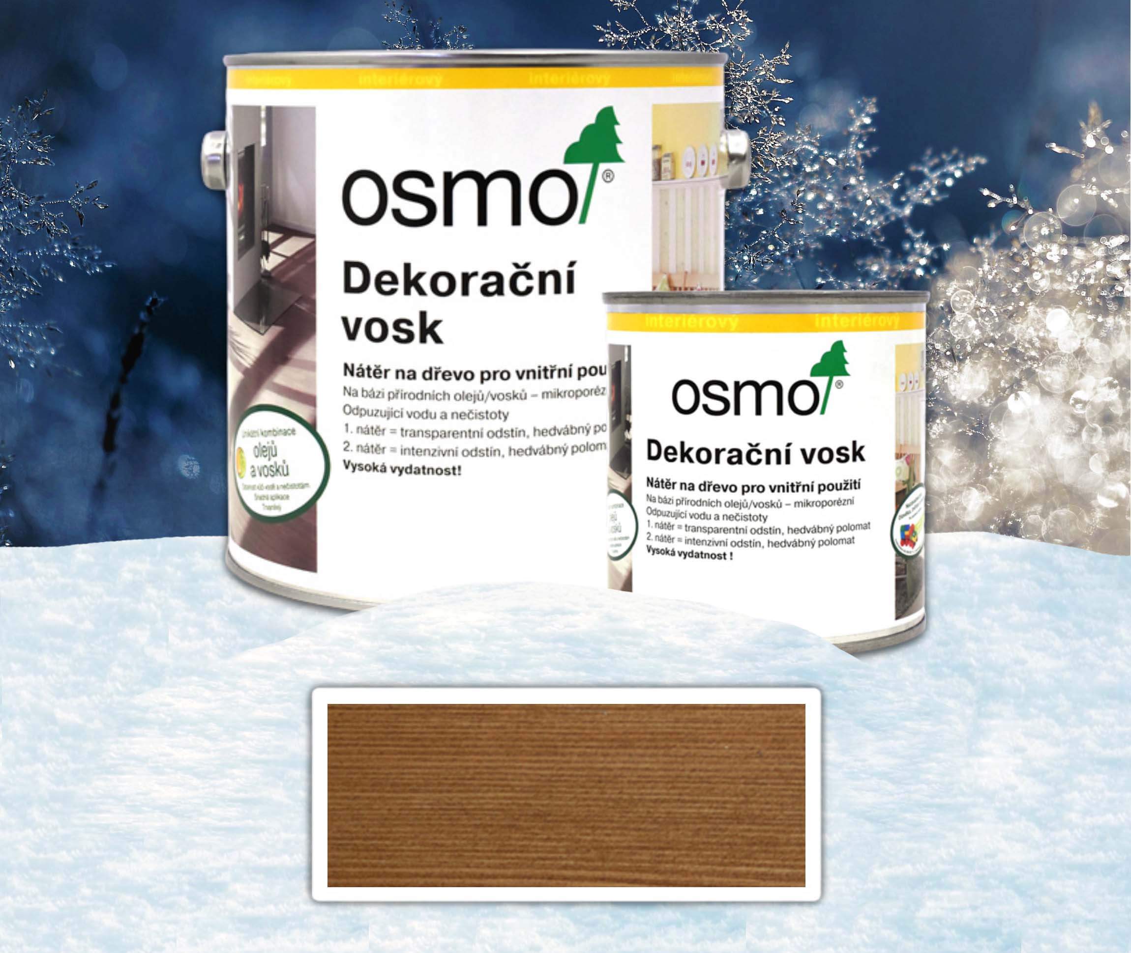 OSMO sada - dekorační vosk transparentní 2.5 l Dub 3164 + 0.375 l ZDARMA OSMO