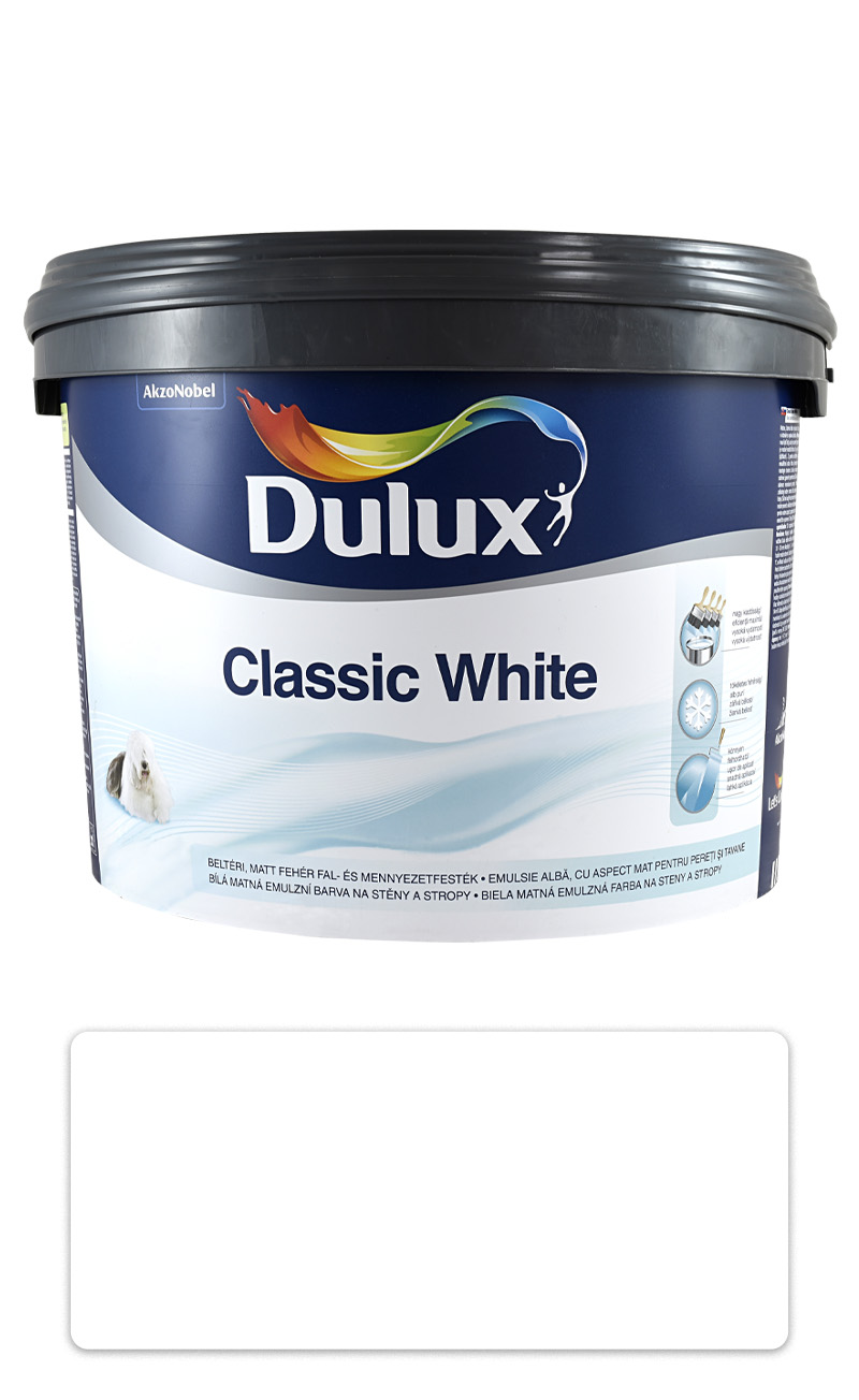 DULUX Classic White - akrylátová malířská barva do interiéru 10 l Bílá DULUX