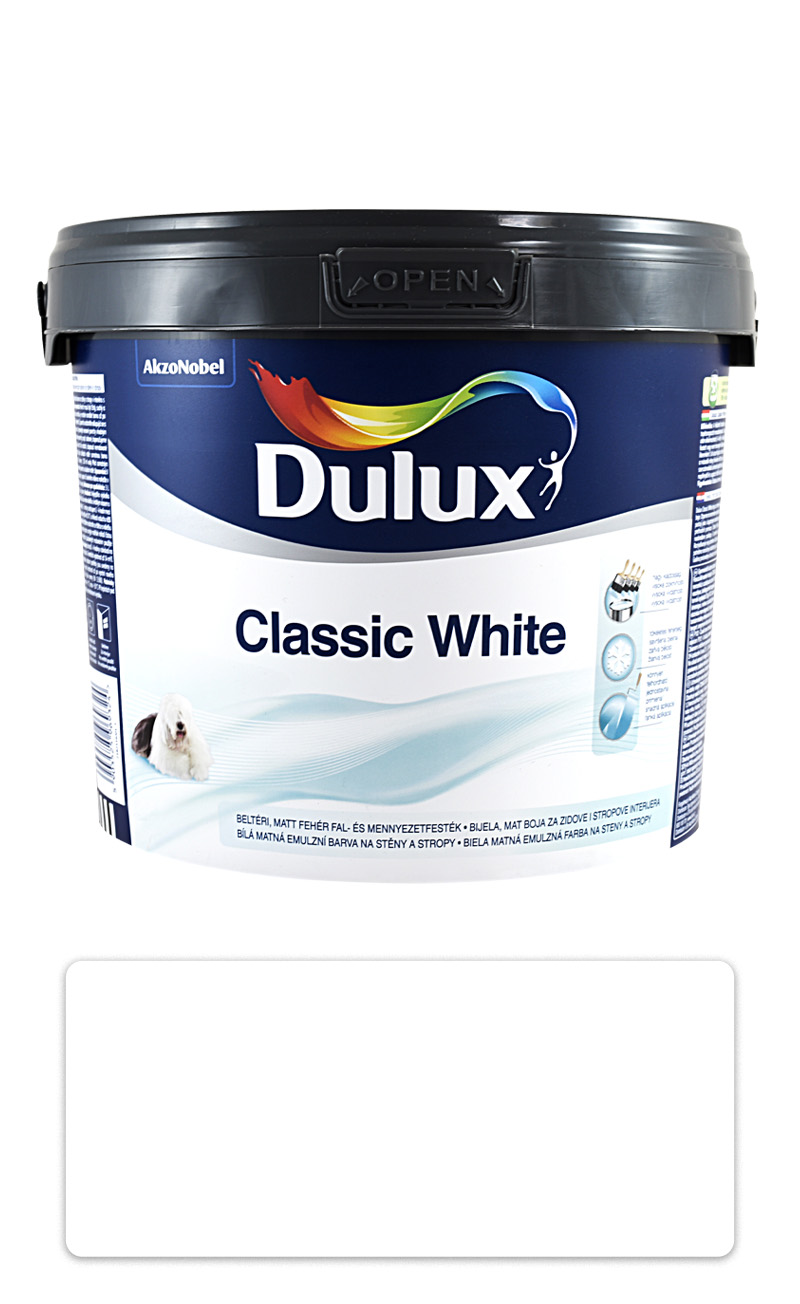 DULUX Classic White - akrylátová malířská barva do interiéru 3 l Bílá DULUX