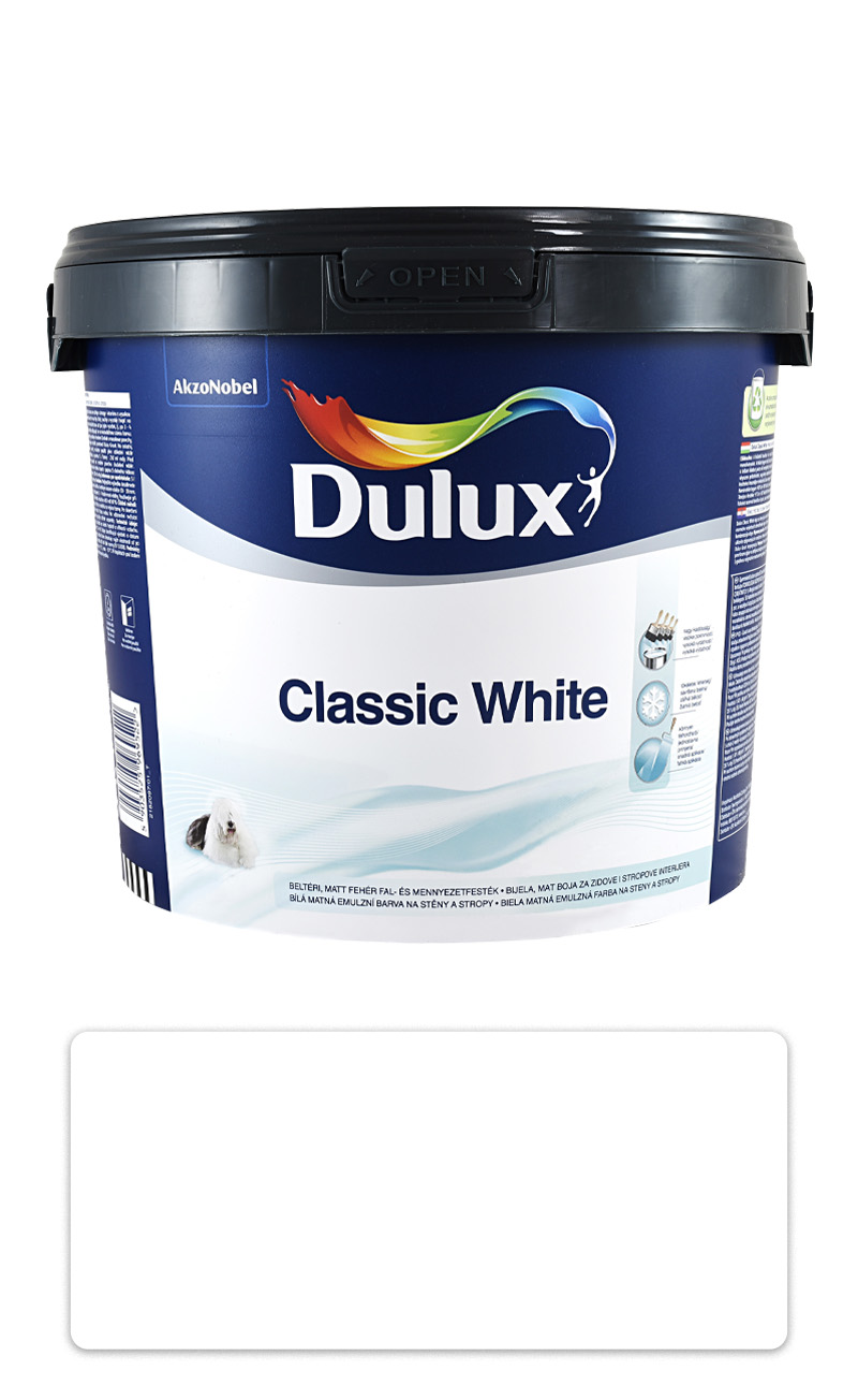 DULUX Classic White - akrylátová malířská barva do interiéru 5 l Bílá DULUX