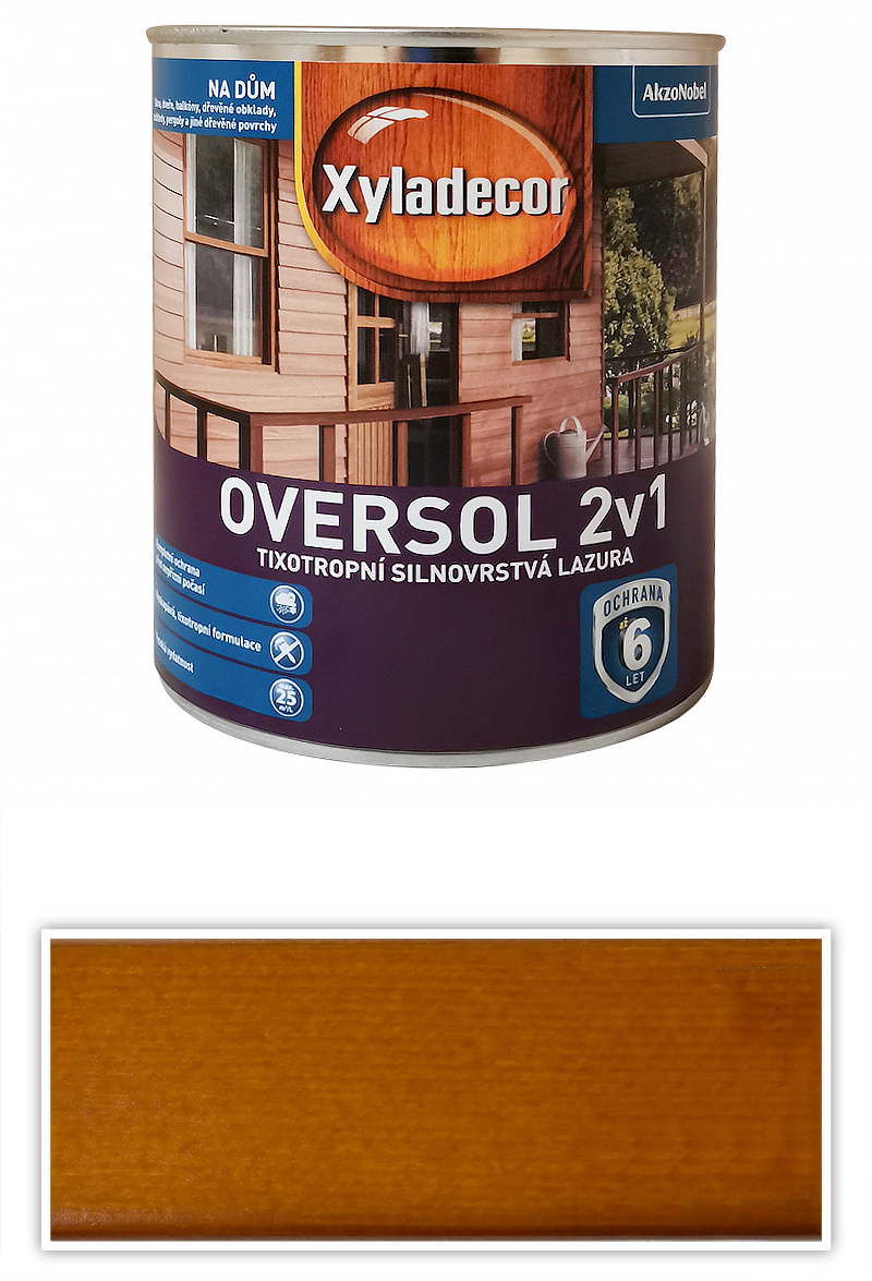 XYLADECOR Oversol 2v1 - tixotropní silnovrstvá lazura na dřevo 0.75 l Sipo XYLADECOR