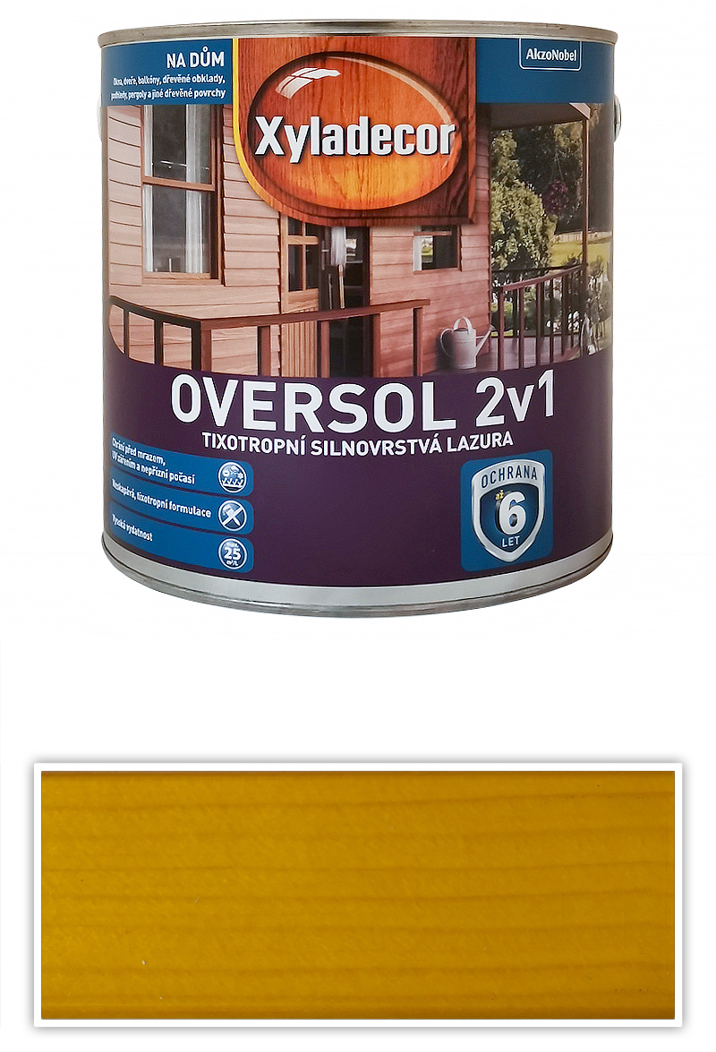 XYLADECOR Oversol 2v1 - tixotropní silnovrstvá lazura na dřevo 2.5 l Přírodní dřevo XYLADECOR