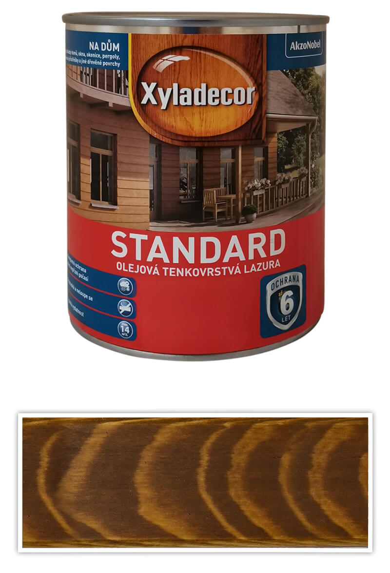 XYLADECOR Standard - olejová tenkovrstvá lazura na dřevo 0.75 l Ořech XYLADECOR