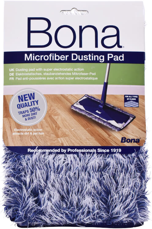 BONA Dusting pad - modro-bílá utěrka z mikrovlákna k pohlcení prachu BONA