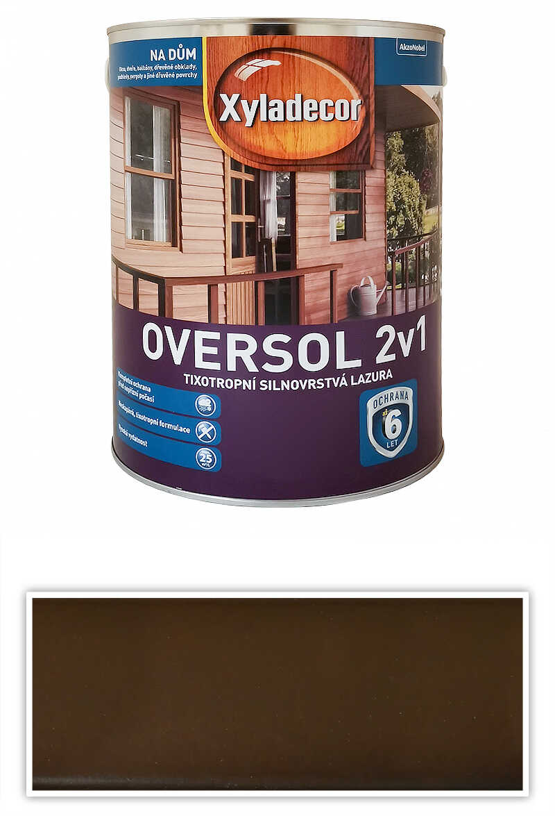 XYLADECOR Oversol 2v1 - tixotropní silnovrstvá lazura na dřevo 5 l Wenge XYLADECOR