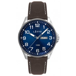 Ocelové pánské hodinky LAVVU LWM0144 BERGEN Blue/Top Grain LeatherLavvu