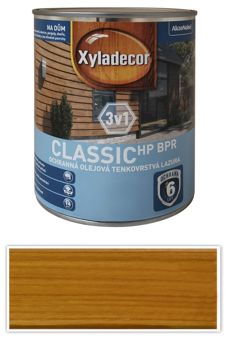 XYLADECOR Classic HP BPR 3v1 - ochranná olejová tenkovrstvá lazura na dřevo 0.75 l Borovice XYLADECOR