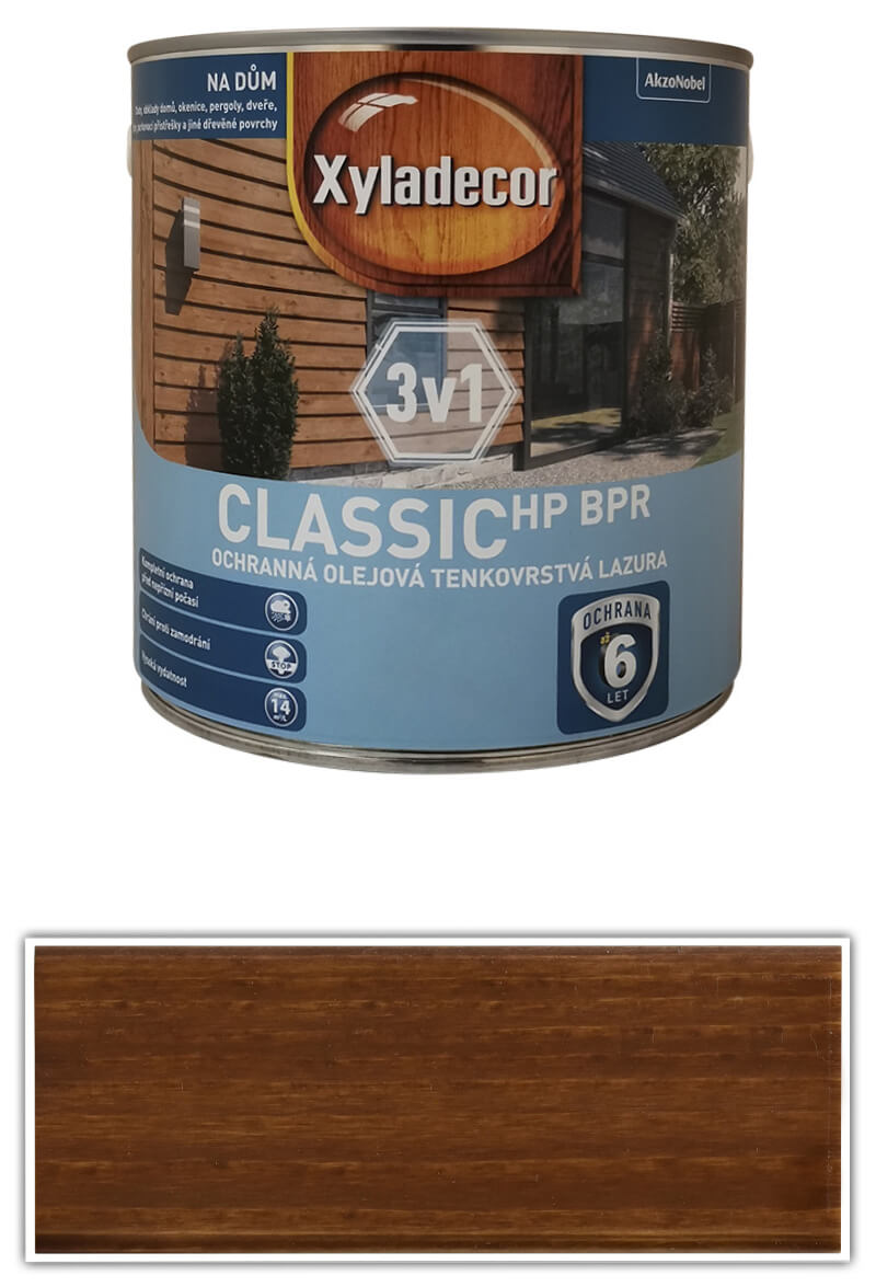 XYLADECOR Classic HP BPR 3v1 - ochranná olejová tenkovrstvá lazura na dřevo 2.5 l Teak XYLADECOR