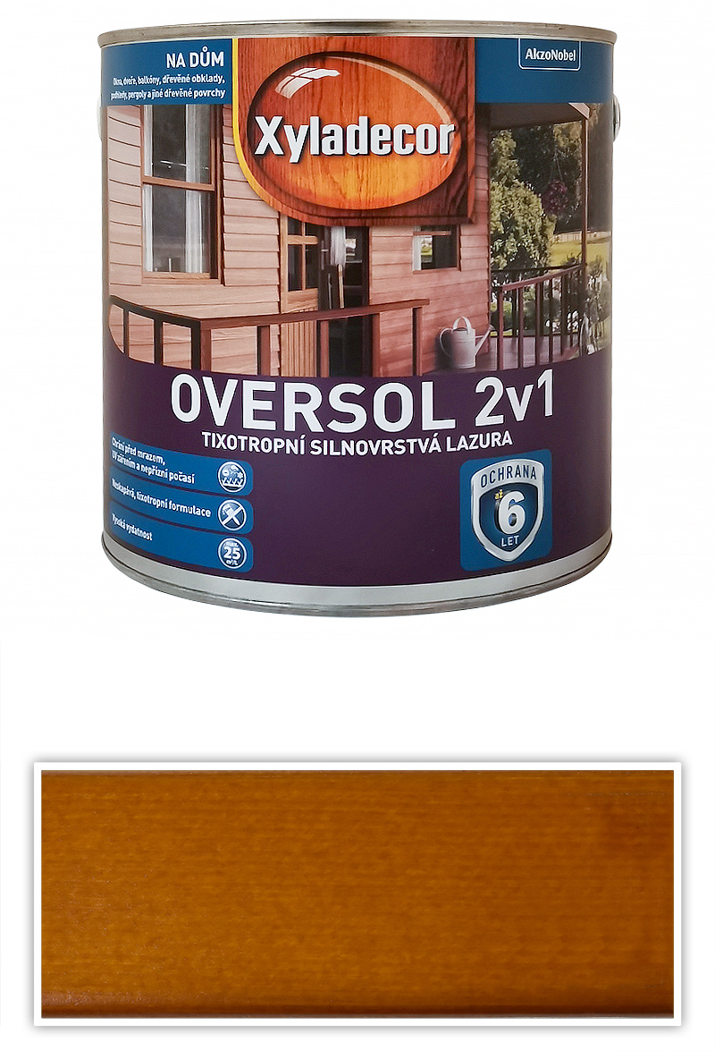 XYLADECOR Oversol 2v1 - tixotropní silnovrstvá lazura na dřevo 2.5 l Sipo XYLADECOR