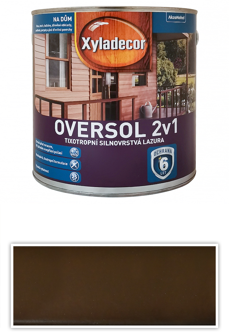 XYLADECOR Oversol 2v1 - tixotropní silnovrstvá lazura na dřevo 2.5 l Wenge XYLADECOR