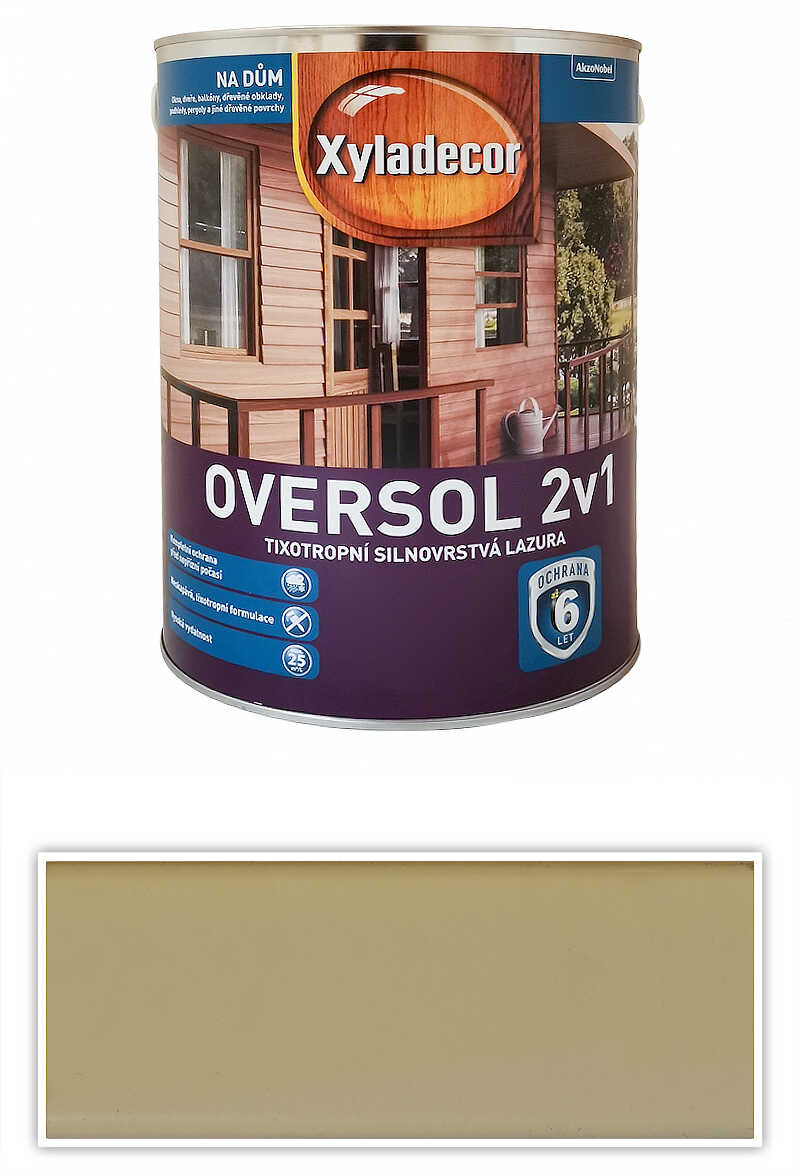 XYLADECOR Oversol 2v1 - tixotropní silnovrstvá lazura na dřevo 5 l Bílá krycí XYLADECOR