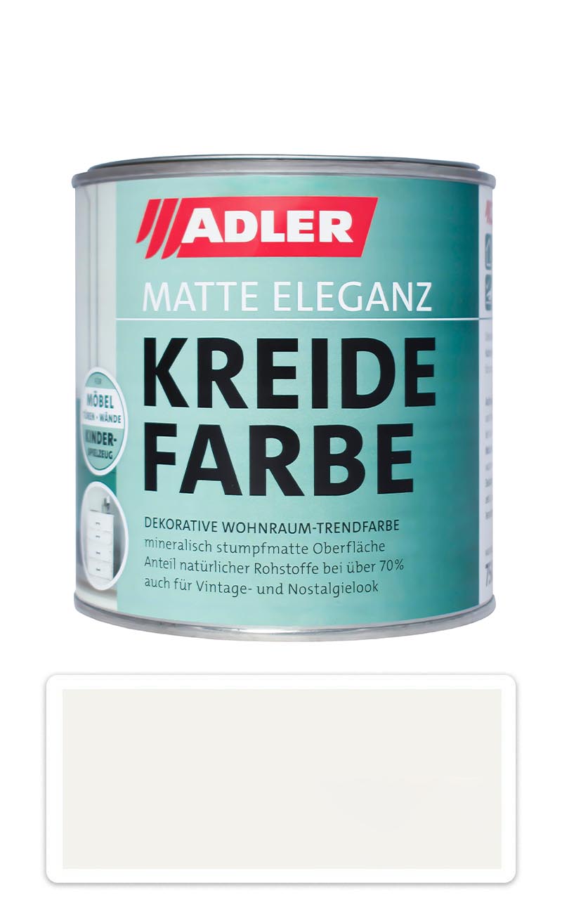 ADLER Kreidefarbe - univerzální vodou ředitelná křídová barva do interiéru 0.75 l Schneehase ADLER