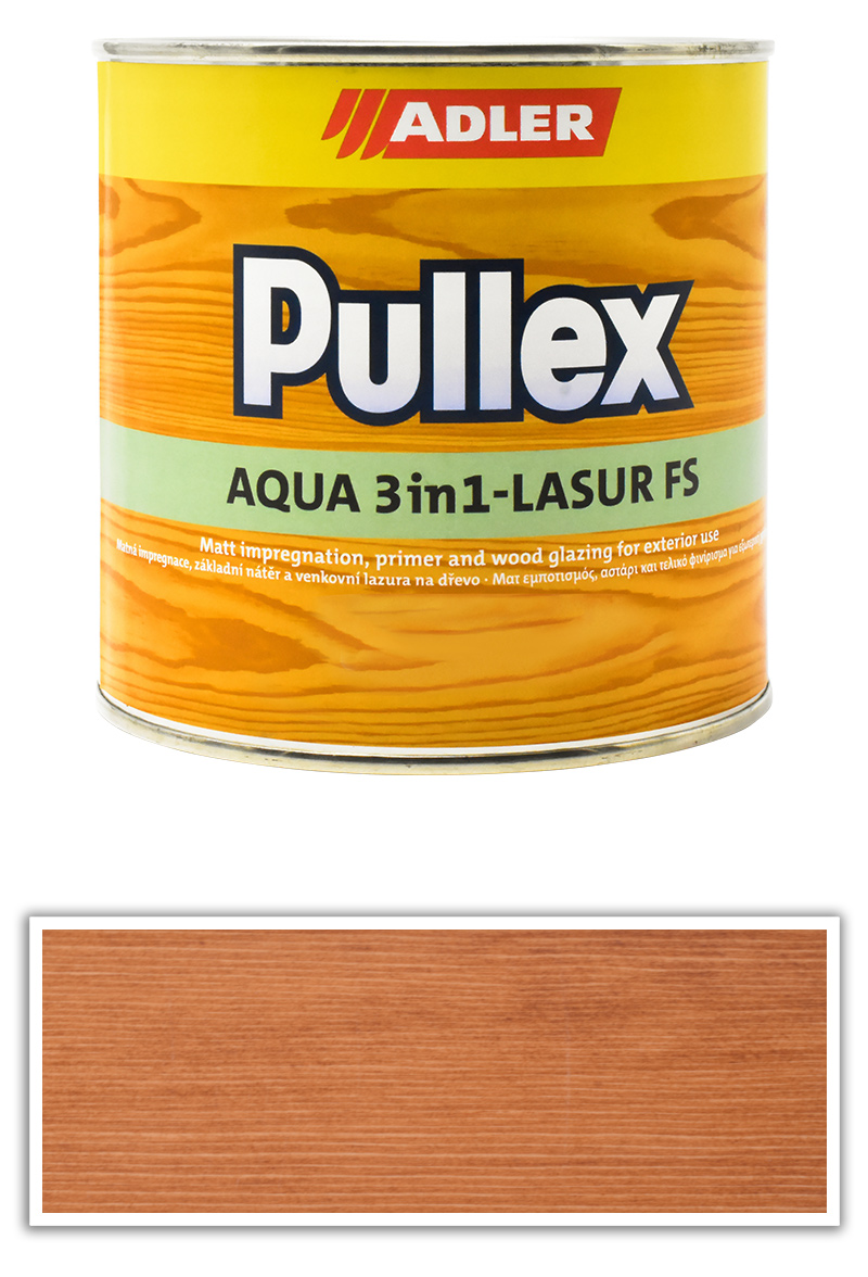 ADLER Pullex Aqua 3in1-Lasur FS - tenkovrstvá matná lazura na dřevo v exteriéru 0.75 l Borovice ADLER