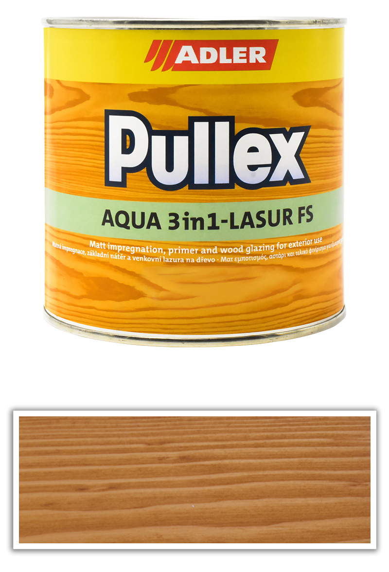 ADLER Pullex Aqua 3in1-Lasur FS - tenkovrstvá matná lazura na dřevo v exteriéru 0.75 l Dub ADLER