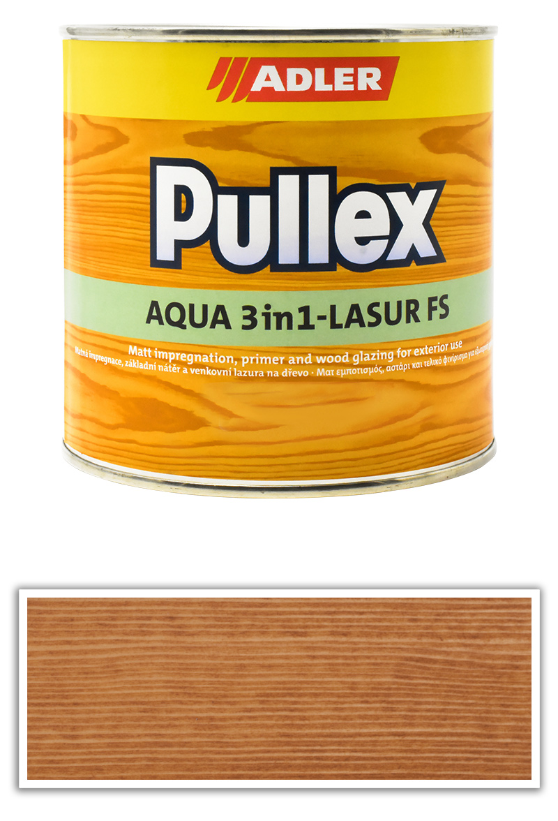 ADLER Pullex Aqua 3in1-Lasur FS - tenkovrstvá matná lazura na dřevo v exteriéru 0.75 l Modřín ADLER