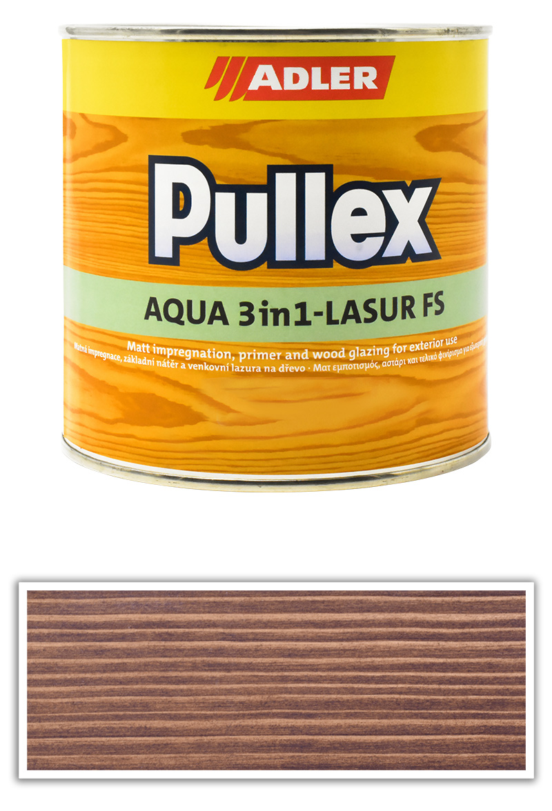 ADLER Pullex Aqua 3in1-Lasur FS - tenkovrstvá matná lazura na dřevo v exteriéru 0.75 l Palisandr ADLER