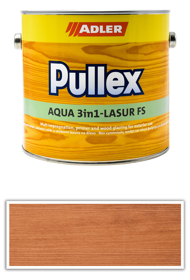 ADLER Pullex Aqua 3in1-Lasur FS - tenkovrstvá matná lazura na dřevo v exteriéru 2.5 l Borovice ADLER