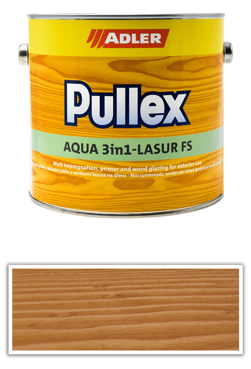 ADLER Pullex Aqua 3in1-Lasur FS - tenkovrstvá matná lazura na dřevo v exteriéru 2.5 l Dub ADLER