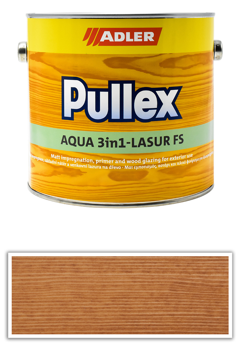 ADLER Pullex Aqua 3in1-Lasur FS - tenkovrstvá matná lazura na dřevo v exteriéru 2.5 l Modřín ADLER