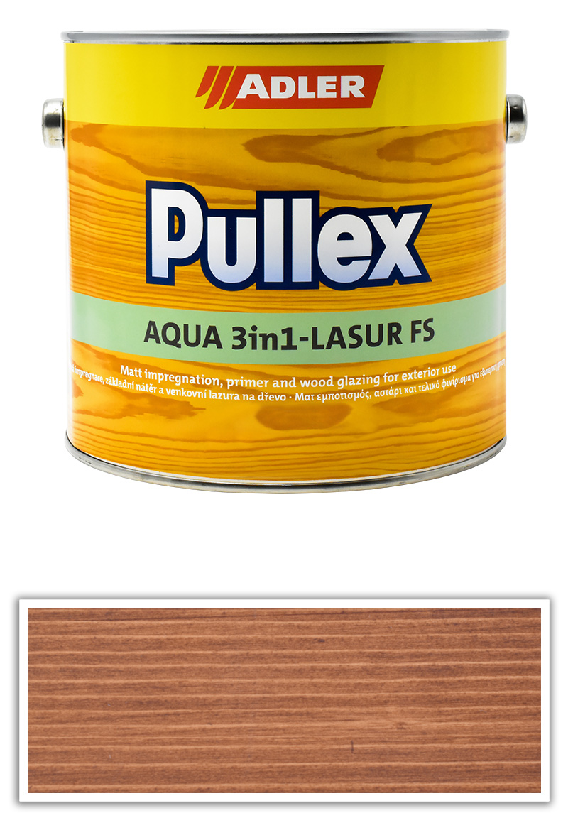 ADLER Pullex Aqua 3in1-Lasur FS - tenkovrstvá matná lazura na dřevo v exteriéru 2.5 l Ořech ADLER