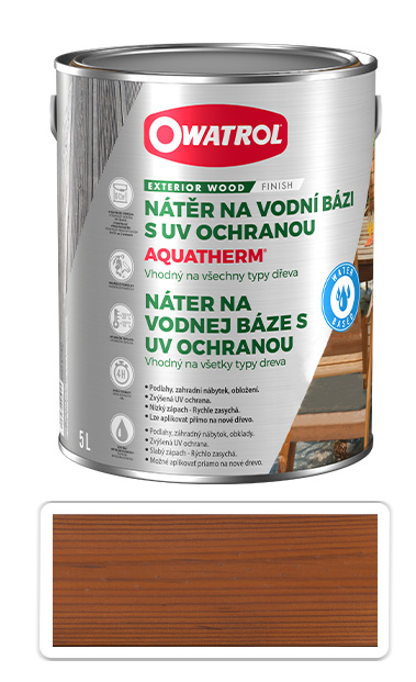 OWATROL Aquatherm - UV ochranný nátěr na dřevěné povrchy v interiéru a exteriéru 5 l Teak OWATROL