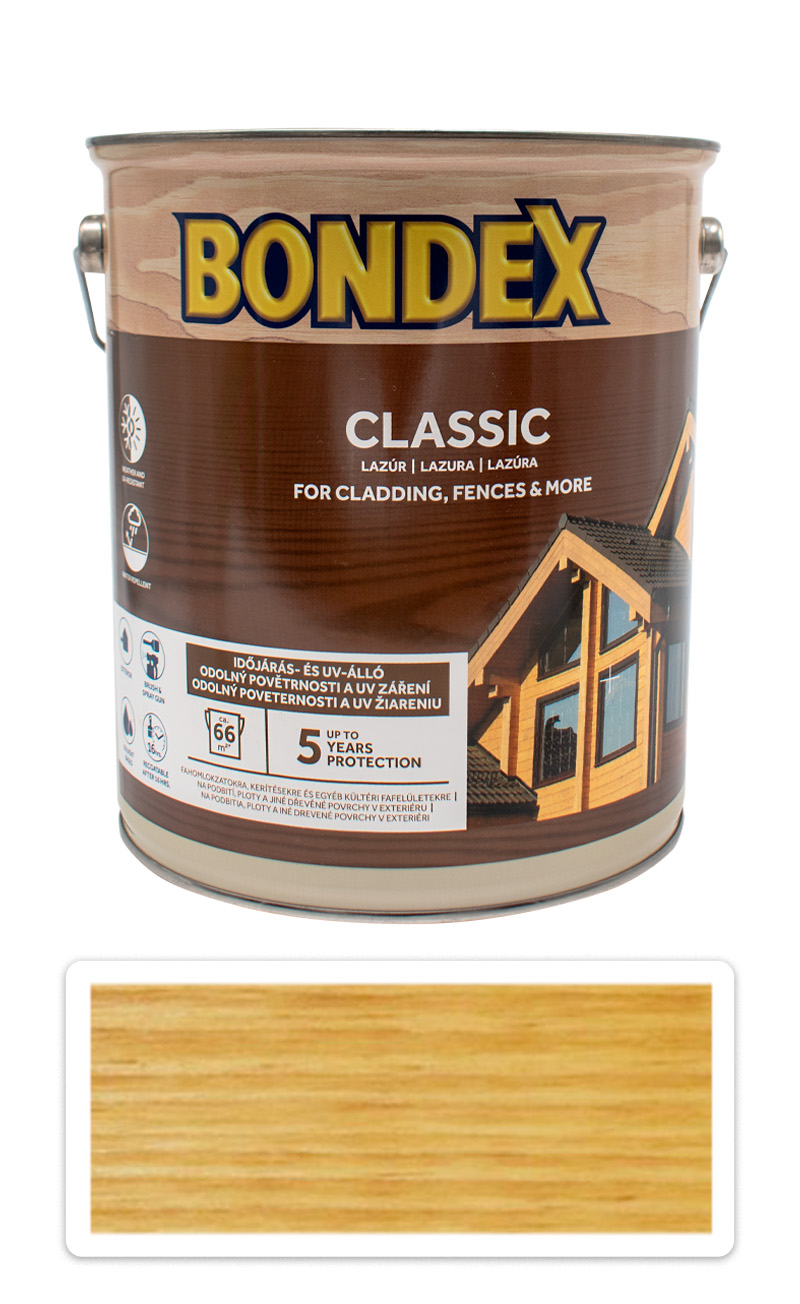 BONDEX Classic - matná tenkovrstvá syntetická lazura 5 l Dub BONDEX