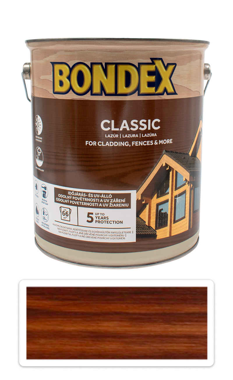 BONDEX Classic - matná tenkovrstvá syntetická lazura 5 l Palisandr BONDEX