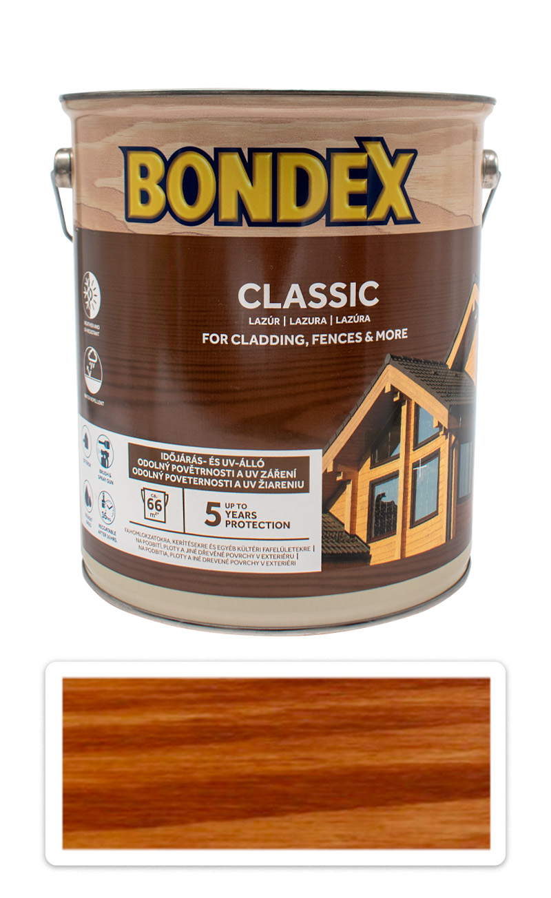 BONDEX Classic - matná tenkovrstvá syntetická lazura 5 l Redwood BONDEX