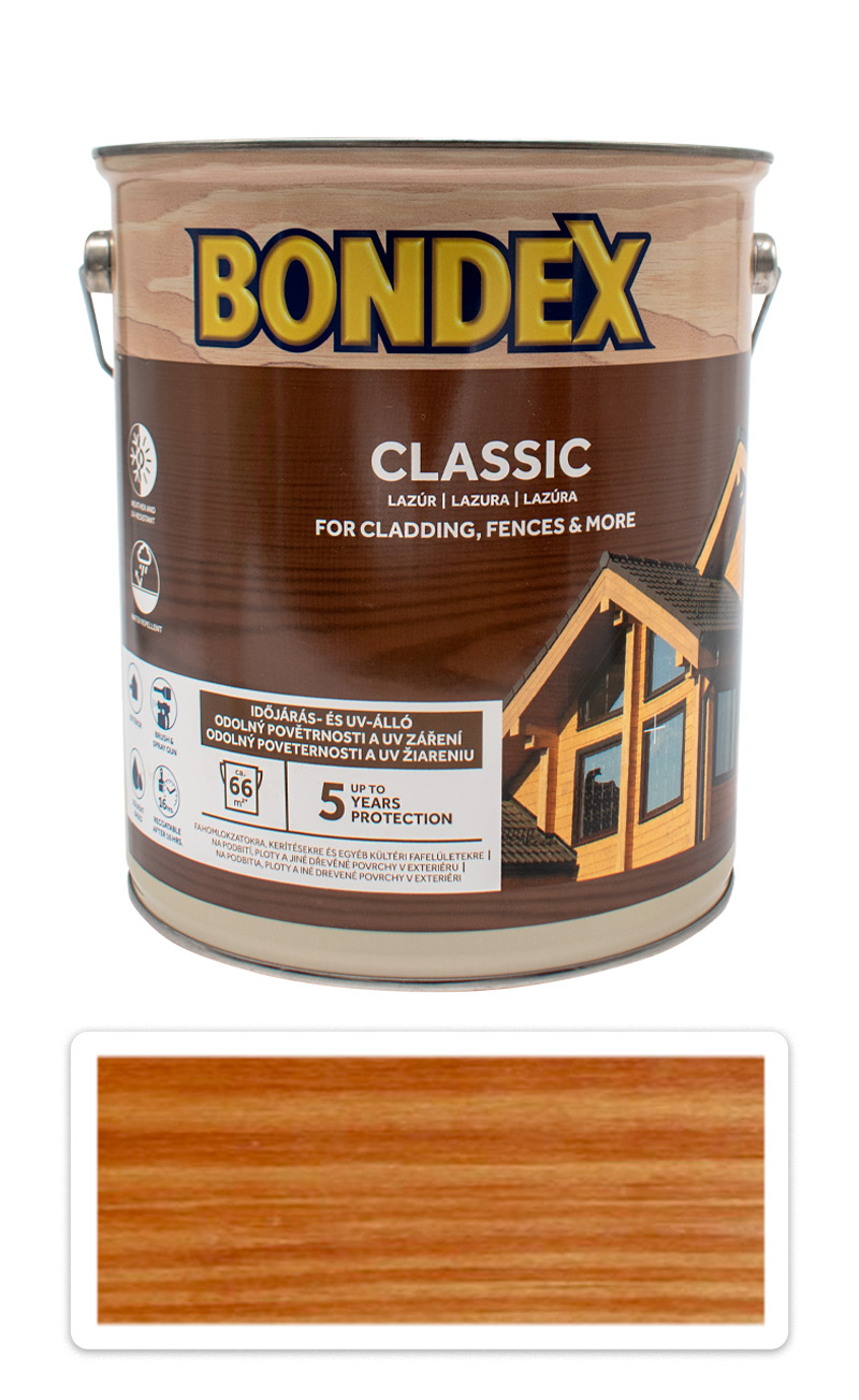 BONDEX Classic - matná tenkovrstvá syntetická lazura 5 l Teak BONDEX